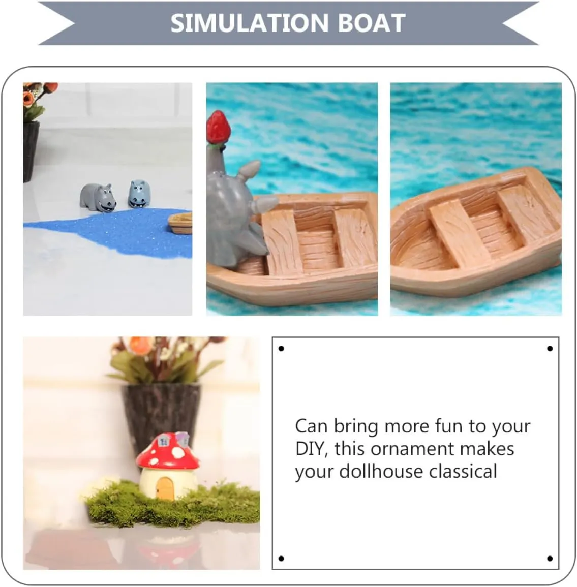 Kisangel 3sets 5pcs Mini Dollhouse Boat Model Charming Craft for Micro Landscape Decorations Unique Friends Family and Collectors for Fairy Garden Scenes 5pcs*3