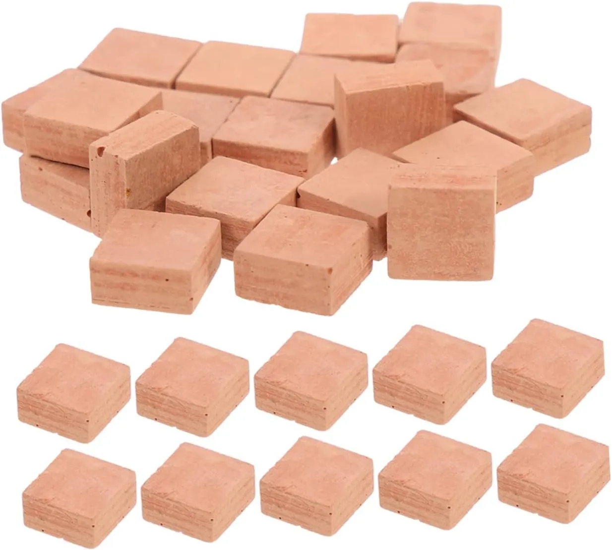 Kisangel 4sets 40pcs Miniature Simulation Bricks for DIY Micro Landscaping and Model Building Square Shape Brick Decors for Design and Imaginative Play 40pcs*4