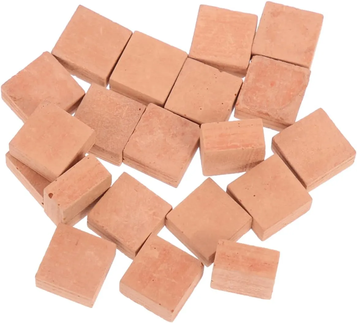 Kisangel 4sets 40pcs Miniature Simulation Bricks for DIY Micro Landscaping and Model Building Square Shape Brick Decors for Design and Imaginative Play 40pcs*4