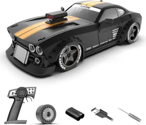 KM3299 RC Drift Car for Adult, 1/32 Scale 4WD Full Proportional Remote Control Difting Car, Hobby RC Racing Cars Model with 30KM/H High Speed - RTR (Black)
