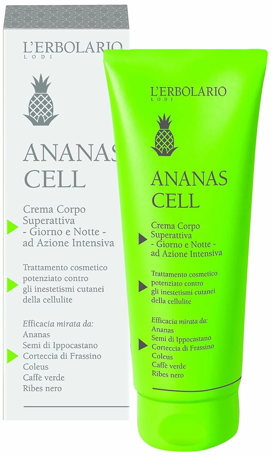 L'ERBOLARIO Crema corpo ANANAS CELL cellulite ulite superattiva giorno e notte intensiva