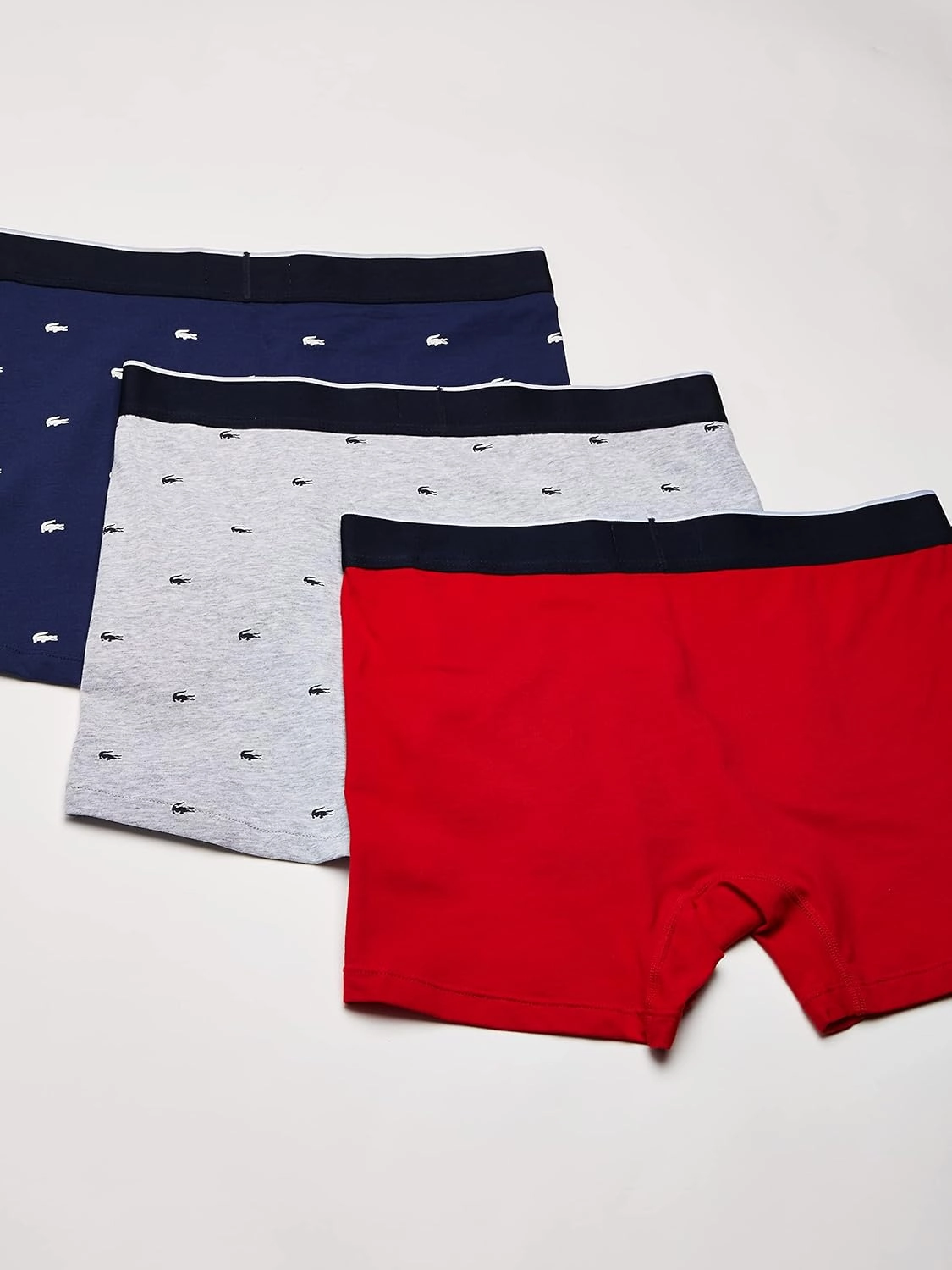 Lacoste Men's Cotton Stretch Mini Croc Print Boxer Briefs, 3-Pack