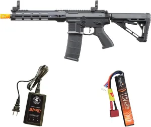 Lancer Tactical Gen 4 Nebula II ETU Predator 10" SBR Battery Pack SBR Full Steel CNC AEG Airsoft Gun (Battery & Charger Included)