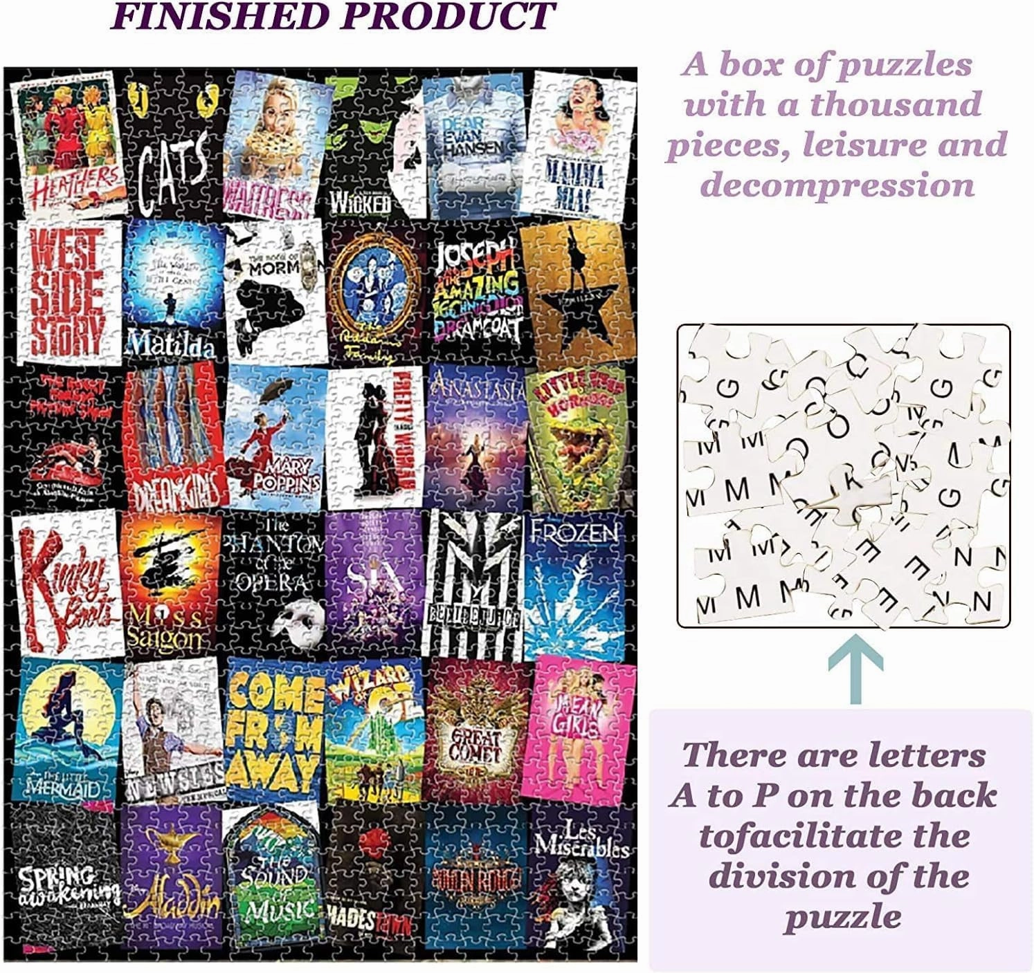 Large Jigsaw Puzzles for Adults Kids 1000 Pieces Hand Made Intellectual Puzzles Personalized Gift DIY Toys Puzzles for Relaxation,Meditation,Home Decoration 27.6x19.7 Inches (Horror Novels)