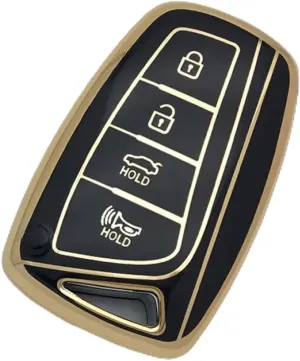 LeaHY for Hyundai Grandeur HG Sedan Genesis G80 Santa Fe 3DM Grand Santafe 2018 IX45 EQUUS Azera Remote Key Case Cover Holder 3buttonblack