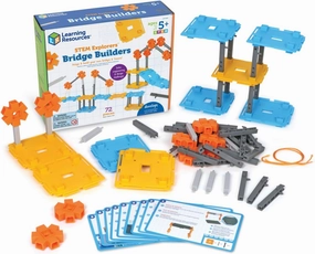 Learning Resources STEM Explorers Bridge Builders,72 Pieces,Ages 5 , STEM Toys, STEM Building Toys,STEM Kits,Kids stem Projects, Build it Yourself Toys