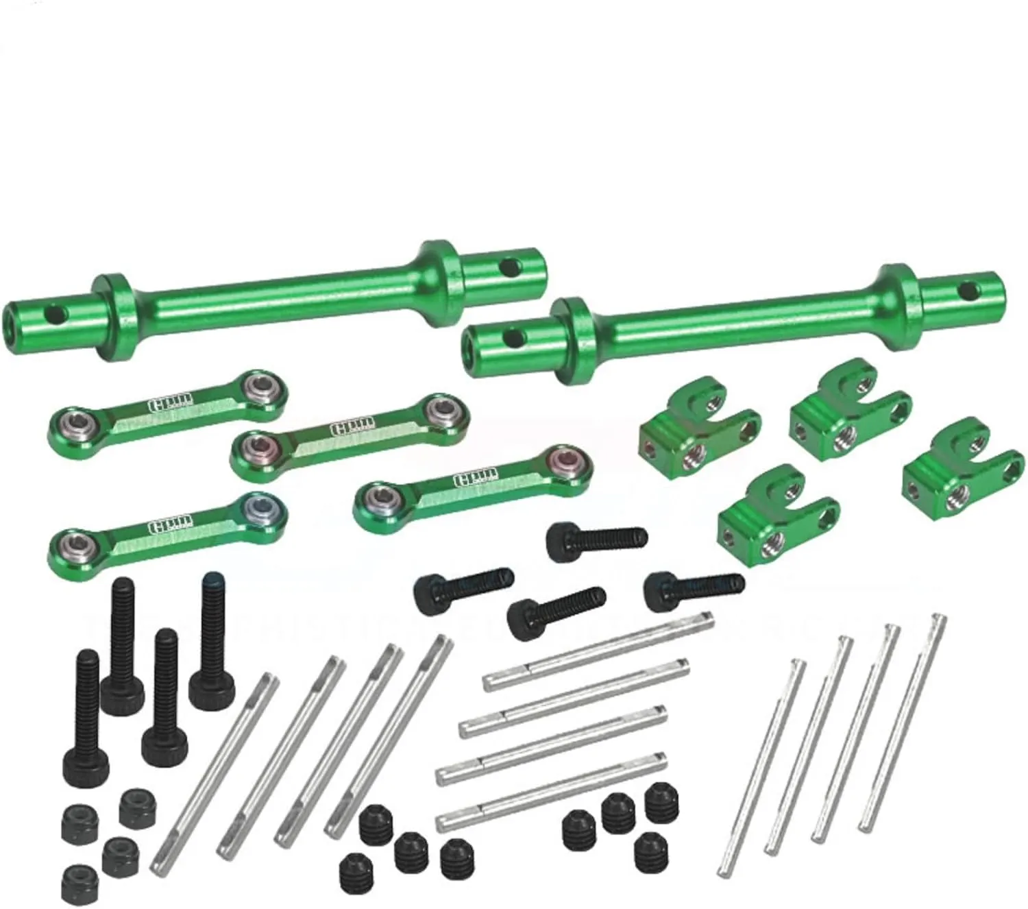 Levigo Aluminum RC Front Rear Anti-roll Bar Set Compatible with LOSI 1/18 Mini LMT 4X4 Brushed Monster Truck RTR-LOS01026, RC Upgrade Parts Anti-Sway Bar Kits, Green