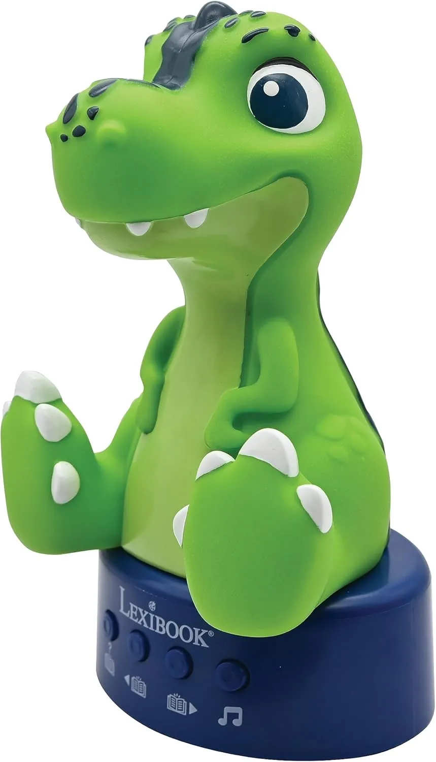 Lexibook, Lighted Dinosaur Storyteller Nightlight, 30 Stories in English, Green, STN03ANXEN