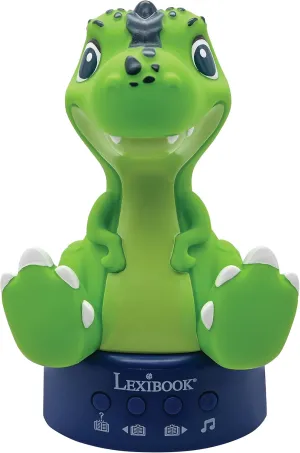 Lexibook, Lighted Dinosaur Storyteller Nightlight, 30 Stories in English, Green, STN03ANXEN