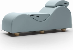 Liberator Esse Lounger II Luxurious Lounger w/Wood Feet, Ultraleather Sterling Blue