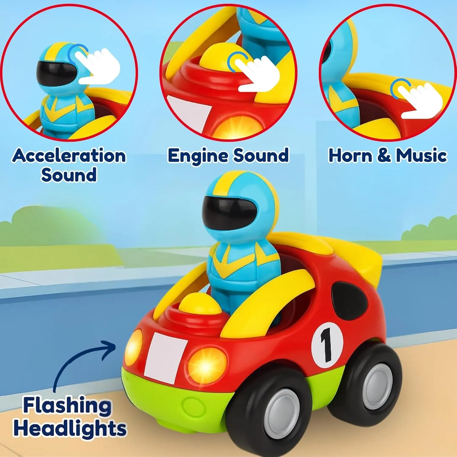 Liberty Imports My First Cartoon RC Remote Control Cars for Toddlers Ages 1-3, Radio Control Toy for Baby, Kids 18 Months  (Race Car)