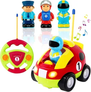 Liberty Imports My First Cartoon RC Remote Control Cars for Toddlers Ages 1-3, Radio Control Toy for Baby, Kids 18 Months  (Race Car)