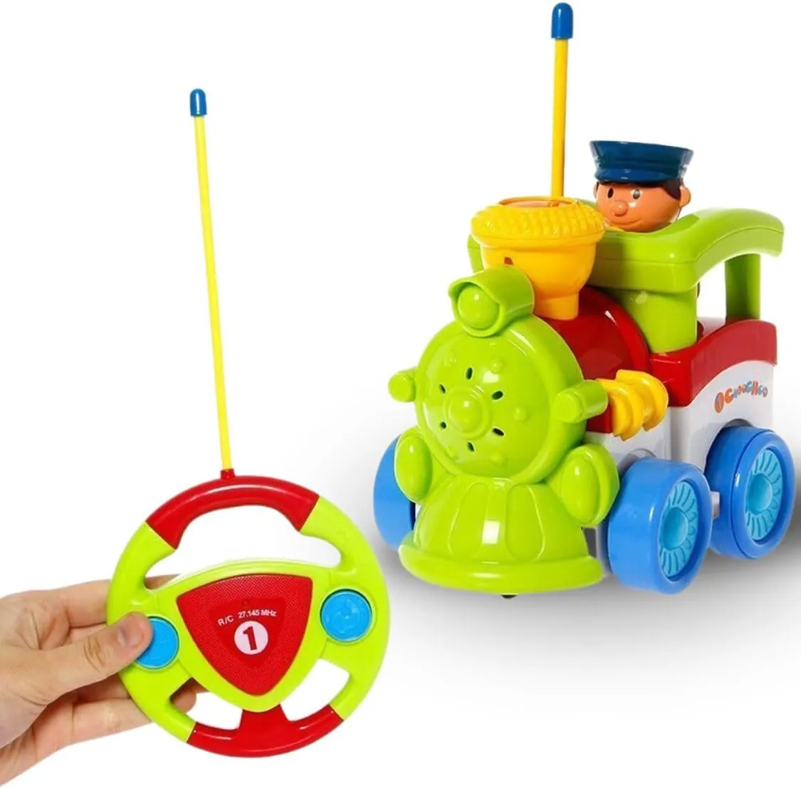 Liberty Imports My First Cartoon RC Remote Control Cars for Toddlers Ages 1-3, Radio Control Toy for Baby, Kids 18 Months  (Train)