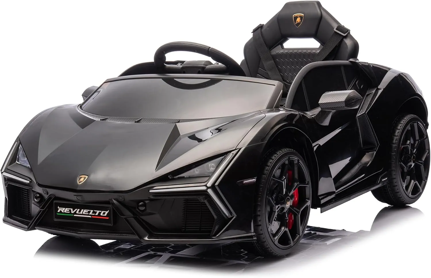 Licensed Lamborghini Revuelto Ride On Car for Kids, 12V Battery Powered Electric Vehicle, Remote Control Sports Car Toy with Music, Bluetooth, USB, Headlight, Black
