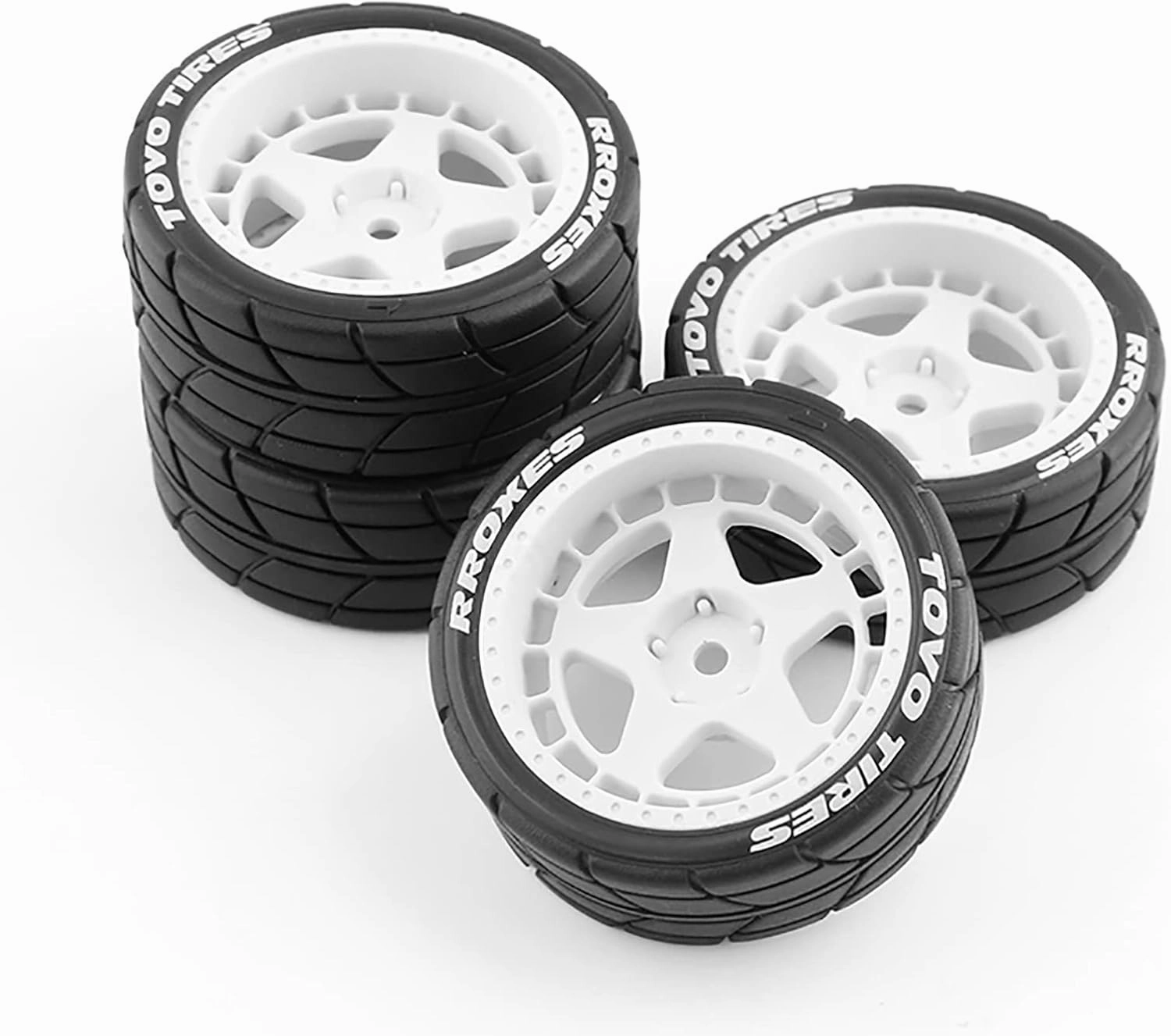 LICHIFIT 4pcs/1set Drift Wheel Hub Tire RC Tyres for HPI for KYOSHO for Tamiya 1:10WRC TT02 XV01 RC Car Modification Upgrade Parts