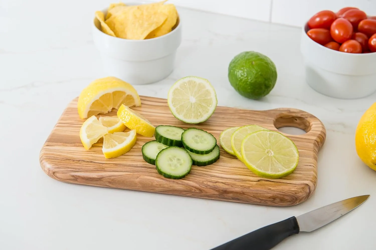 Lipper International Olive Wood Cutting and Serving Board with Rounded Edges for Hors D’oeuvres, Cheeses, Meats or Snacks, Large, 11.8" x 6.3" x 0.8"