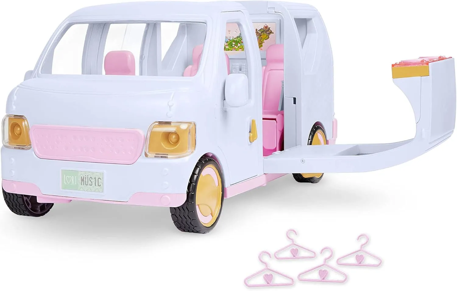 Lori Dolls Sweet Escape Luxury SUV Vehicle for Mini Dolls Large Pink Car Music Booth & Wardrobe Sounds & Lights Doors & Window Open 3 Years  