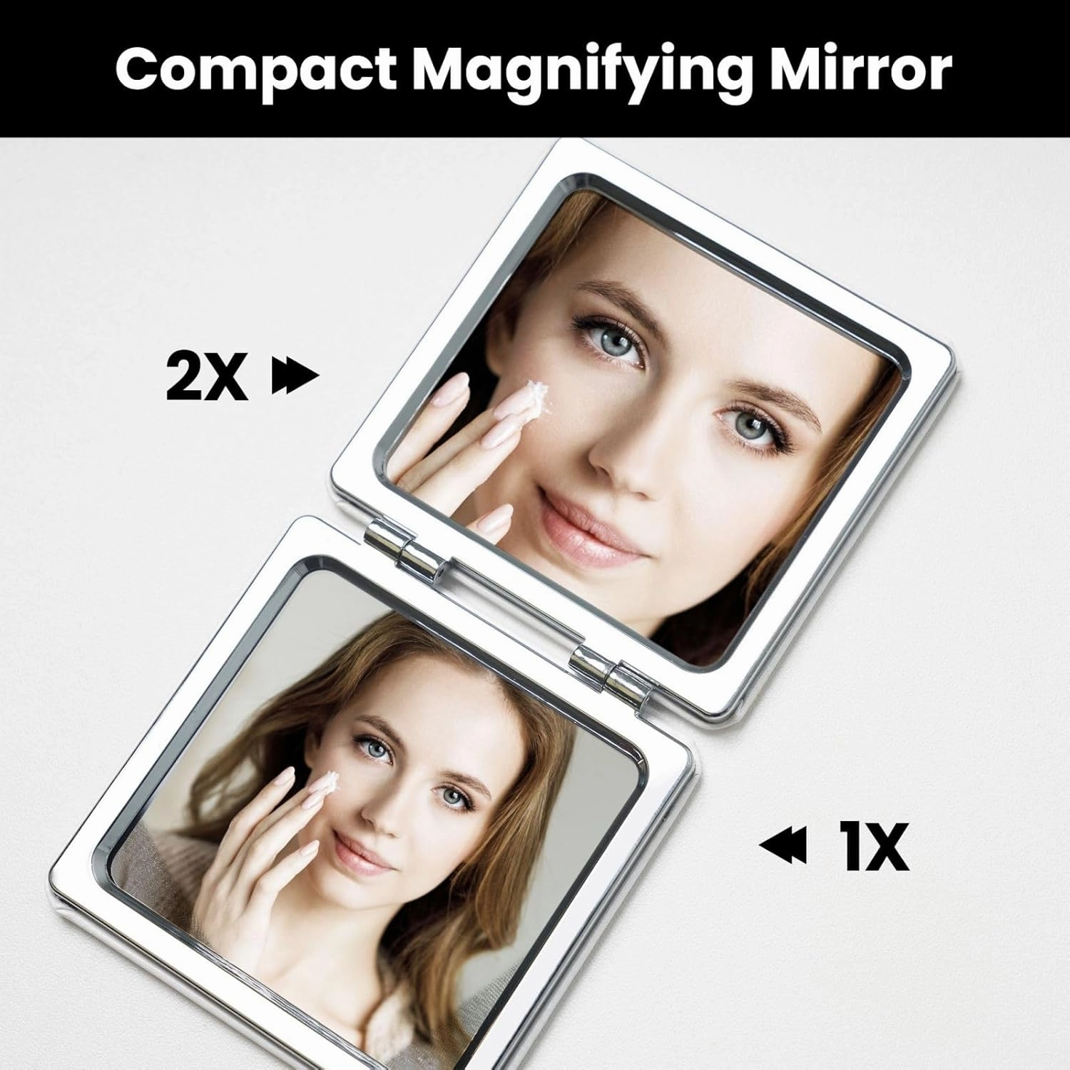 Love Dinosaur Makeup Mirror Portable Folding Mini Mirror Double Sided Travel Makeup Mirror Square Handheld Pocket Mirror