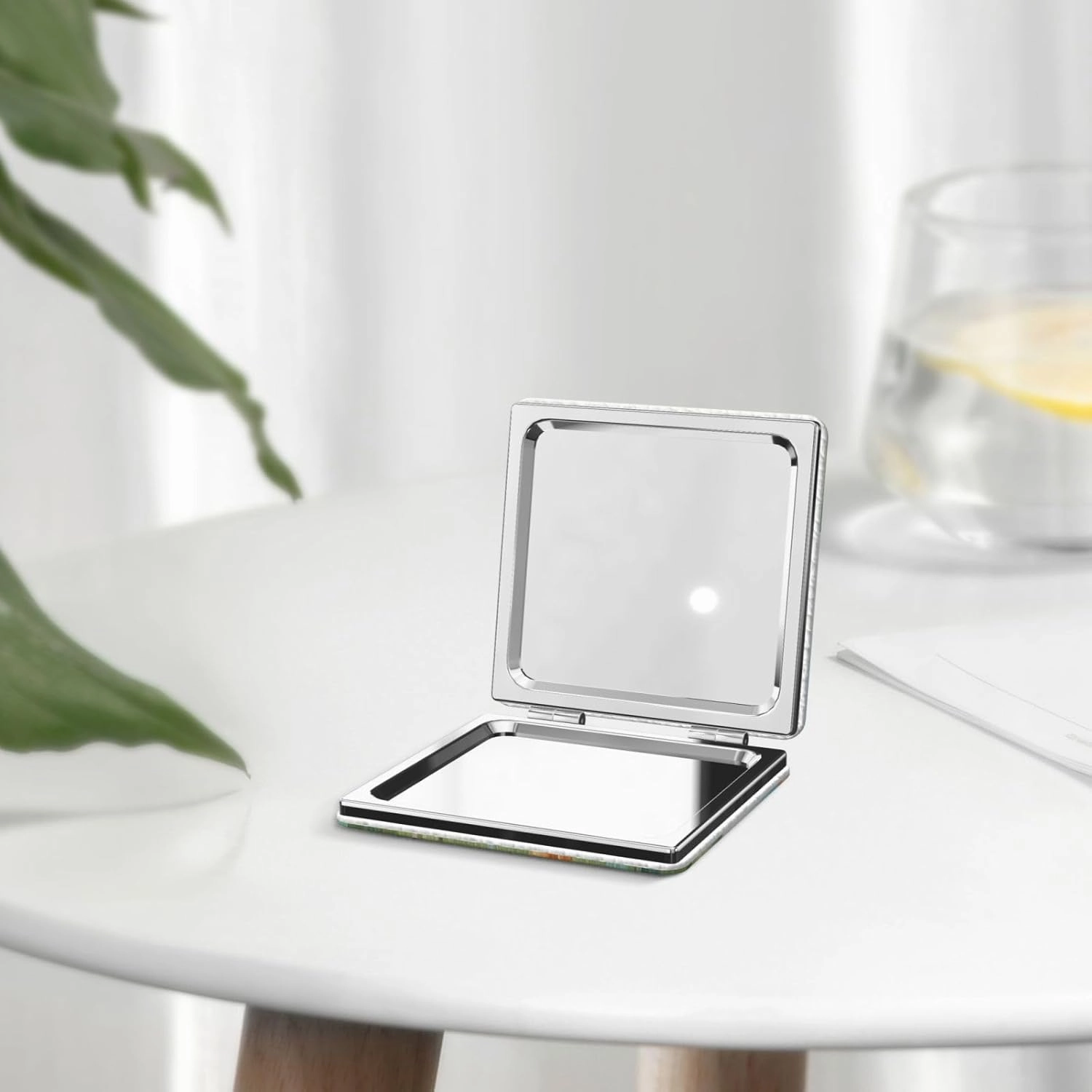 Love Dinosaur Makeup Mirror Portable Folding Mini Mirror Double Sided Travel Makeup Mirror Square Handheld Pocket Mirror
