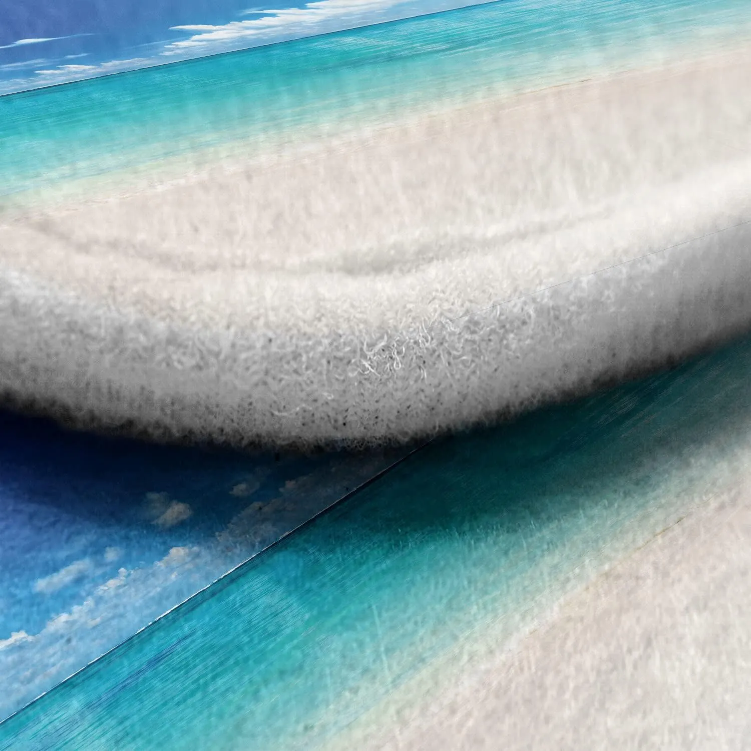 Lunarable Ocean Car Mat Set of 2, Natural Coastal Sandy Beach and Carribean Seashore Heavenly Paradise View Image, Front Seat Floor Mat Durable PVC Backing Accesory, 27.5" x 17.9", Blue Aqua White