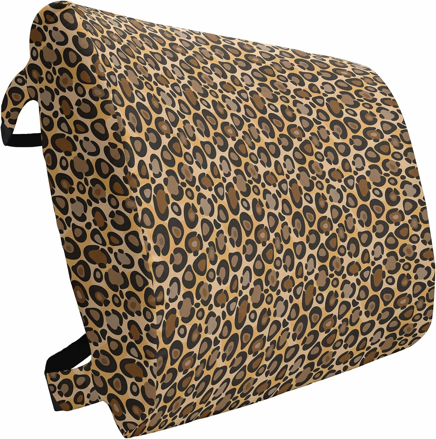 Lunarable Animal Print Lumbar Back Support Pillow, Cartoonish Design Leopard Skin Wild Nature Savannah Fauna Fashion Pattern, High Density Foam for Office Chairs Car Seats, 14" x 13", Multicolor