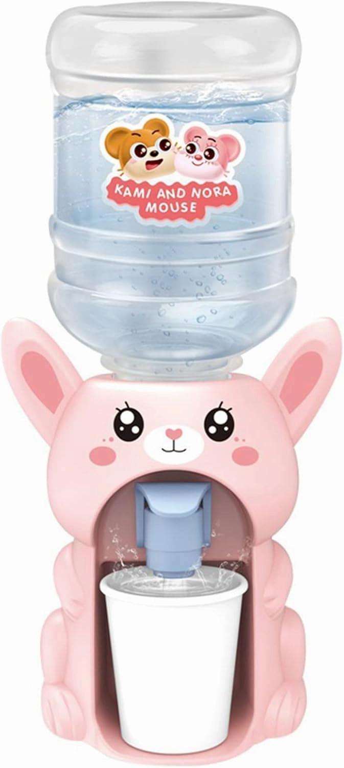 LUOZZY 2 Pcs Mini Water Dispenser Toy for Kids - Simulation Animal Water Machine Dollhouse Toy (Rabbit Pig)