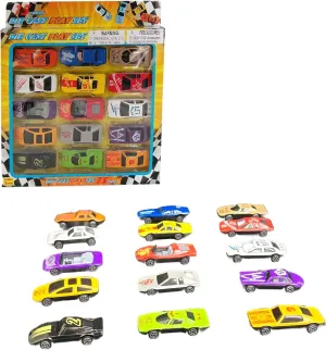 Maggie Push and Go Toy Race Mini Car Vehicle Set, Friction Power Diecast Metal Sports Cars, Pull Back Racing Cars for Kids, Toddlers