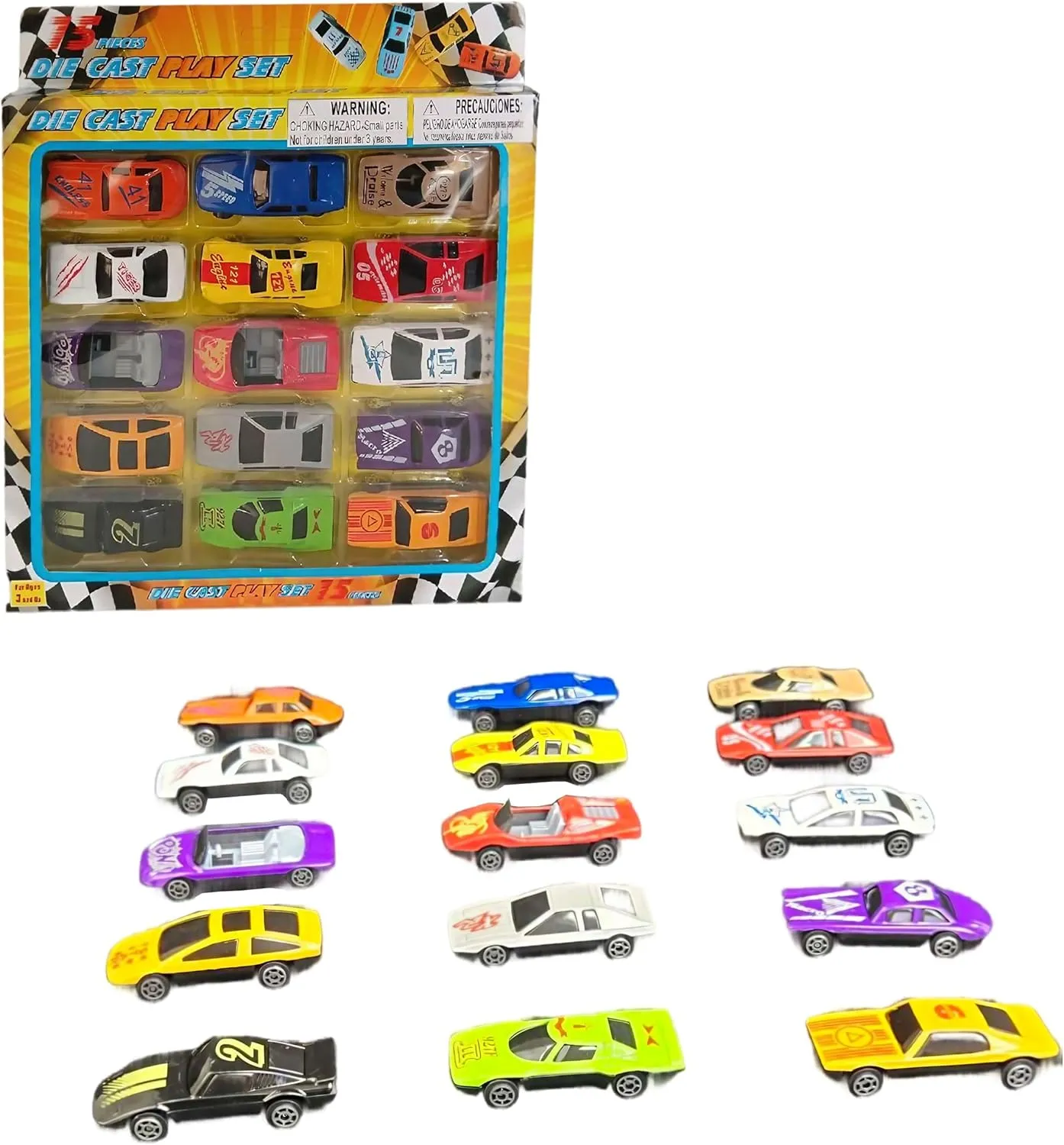 Maggie Push and Go Toy Race Mini Car Vehicle Set, Friction Power Diecast Metal Sports Cars, Pull Back Racing Cars for Kids, Toddlers
