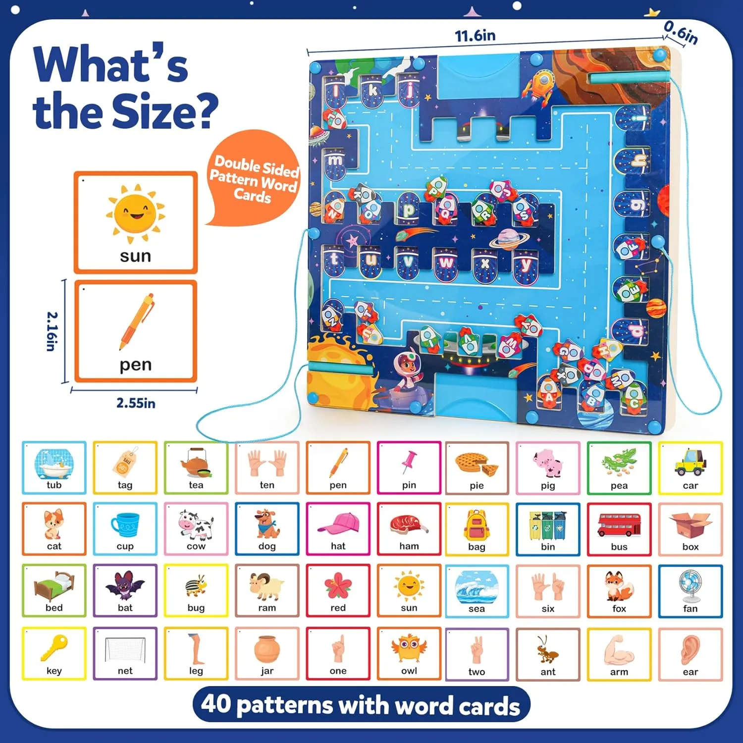 Magnetic Alphabet Maze - Montessori Letters Matching Magnet Puzzles for Toddlers 2-4 Magnetic Board, Preschool Educational Fine Motor Skills Toys Gifts for Boys Girls