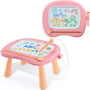 Magnetic Drawing Board for Kids, Learning Doodle Board Toys for Toddlers Age 1-2, Educational Toys for 1-3 Year Old Girl Christmas Birthday Gifts, Baby Toys 12-18 Months (Pink)