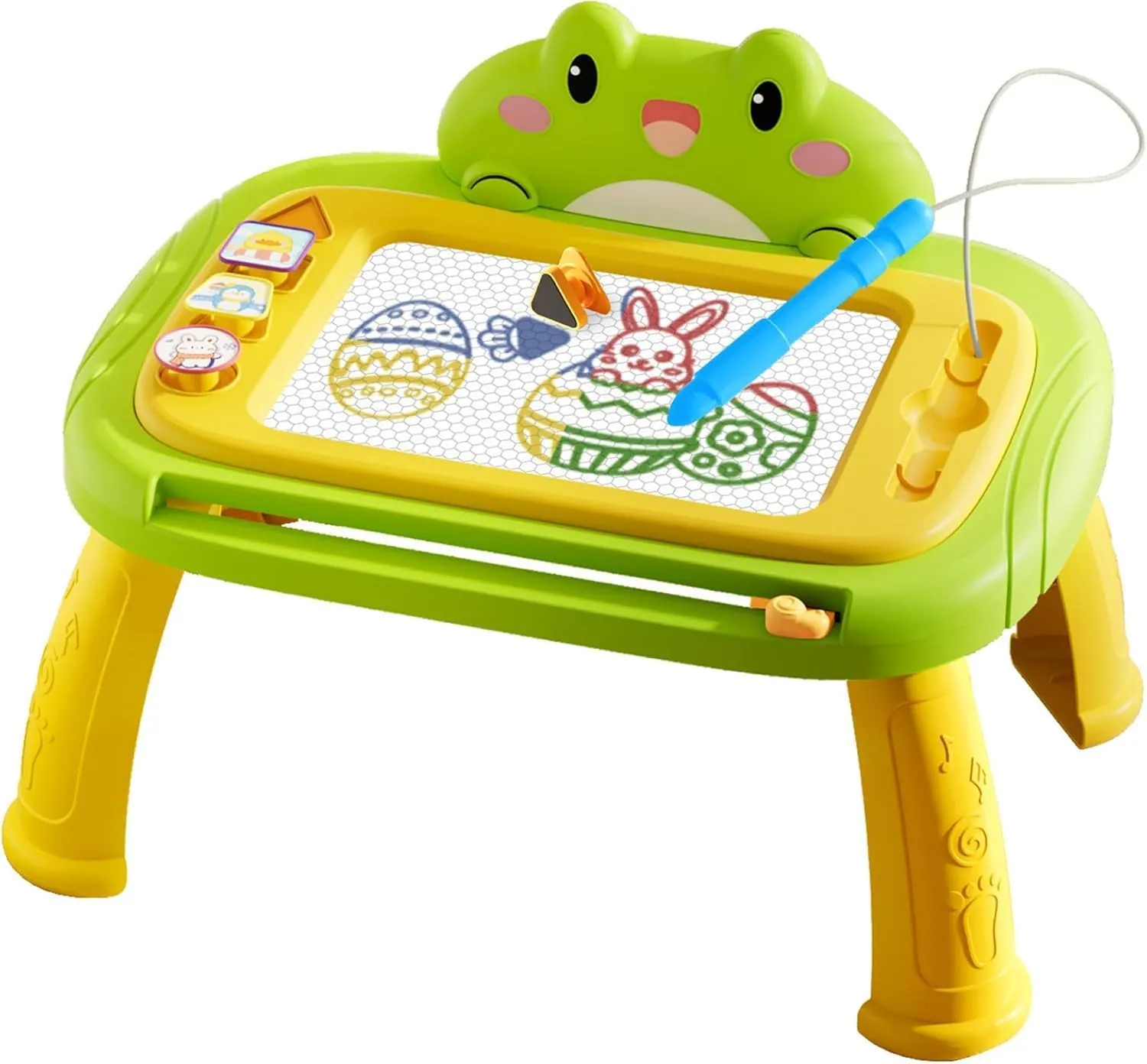 Magnetic Drawing Board for Kids with Magnetic Stamps Colorful Erasable Doodle Board Kid Educational Preschool Classroom Birthday Gift Toddler Toys for 3   Years Old Kids Frog Shape