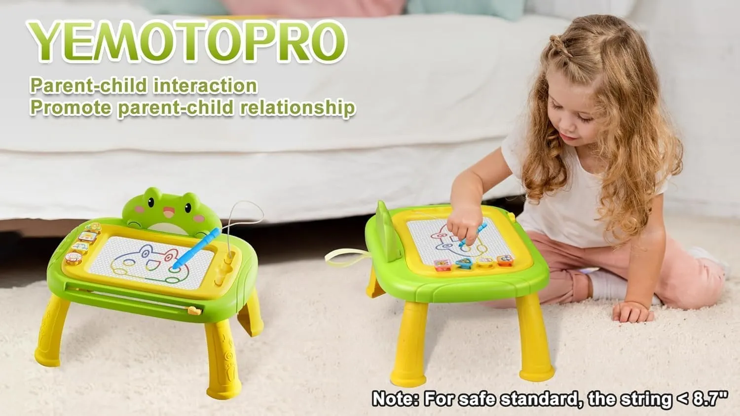 Magnetic Drawing Board for Kids with Magnetic Stamps Colorful Erasable Doodle Board Kid Educational Preschool Classroom Birthday Gift Toddler Toys for 3   Years Old Kids Frog Shape