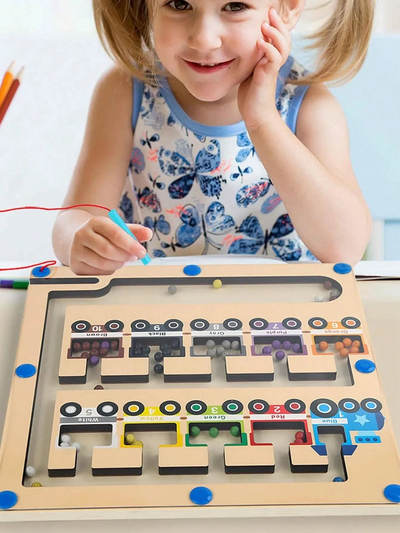 Magnetic Location Maze for Kids - Recognise Numbers, Colors !!