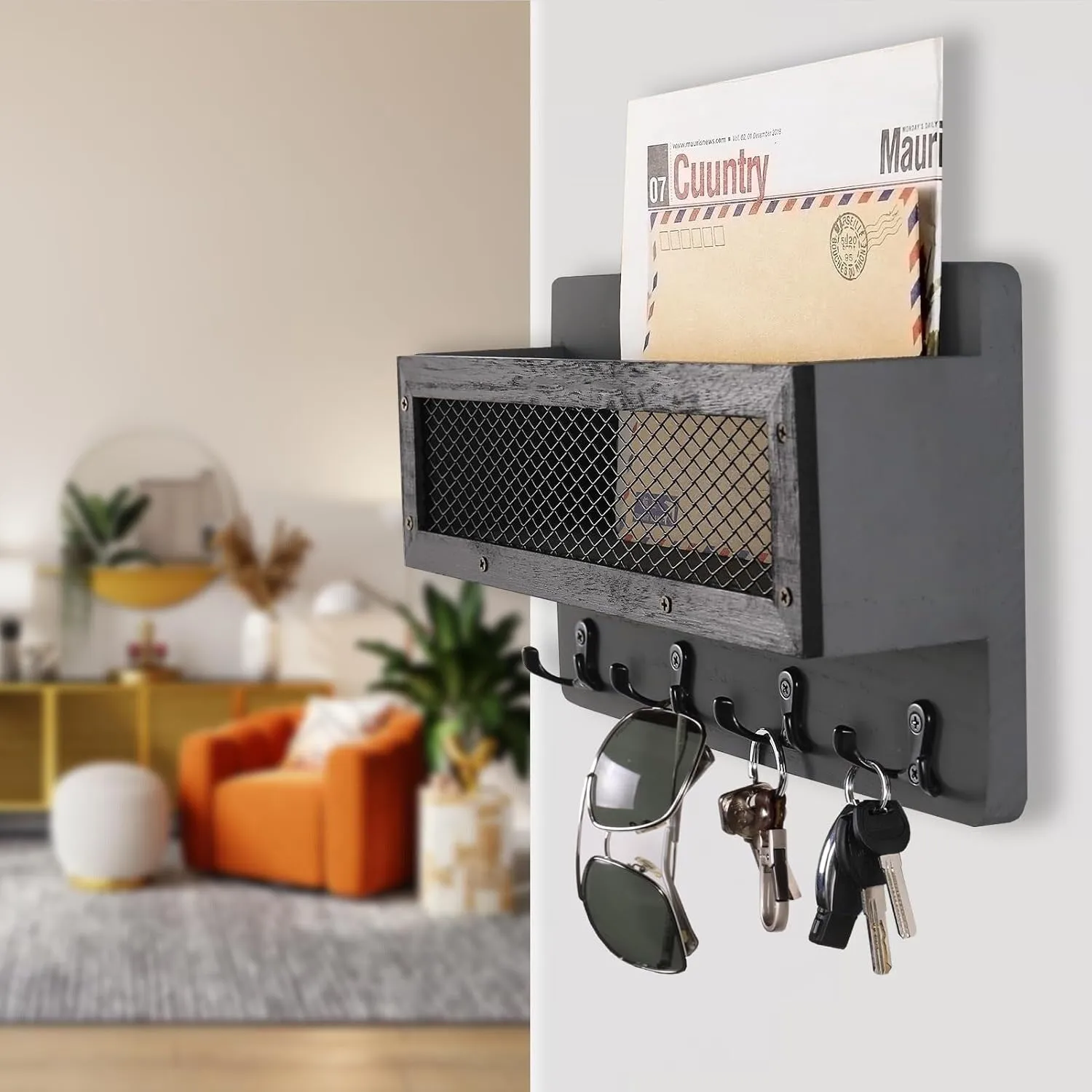 Mail and Key Holder for Wall Decorative