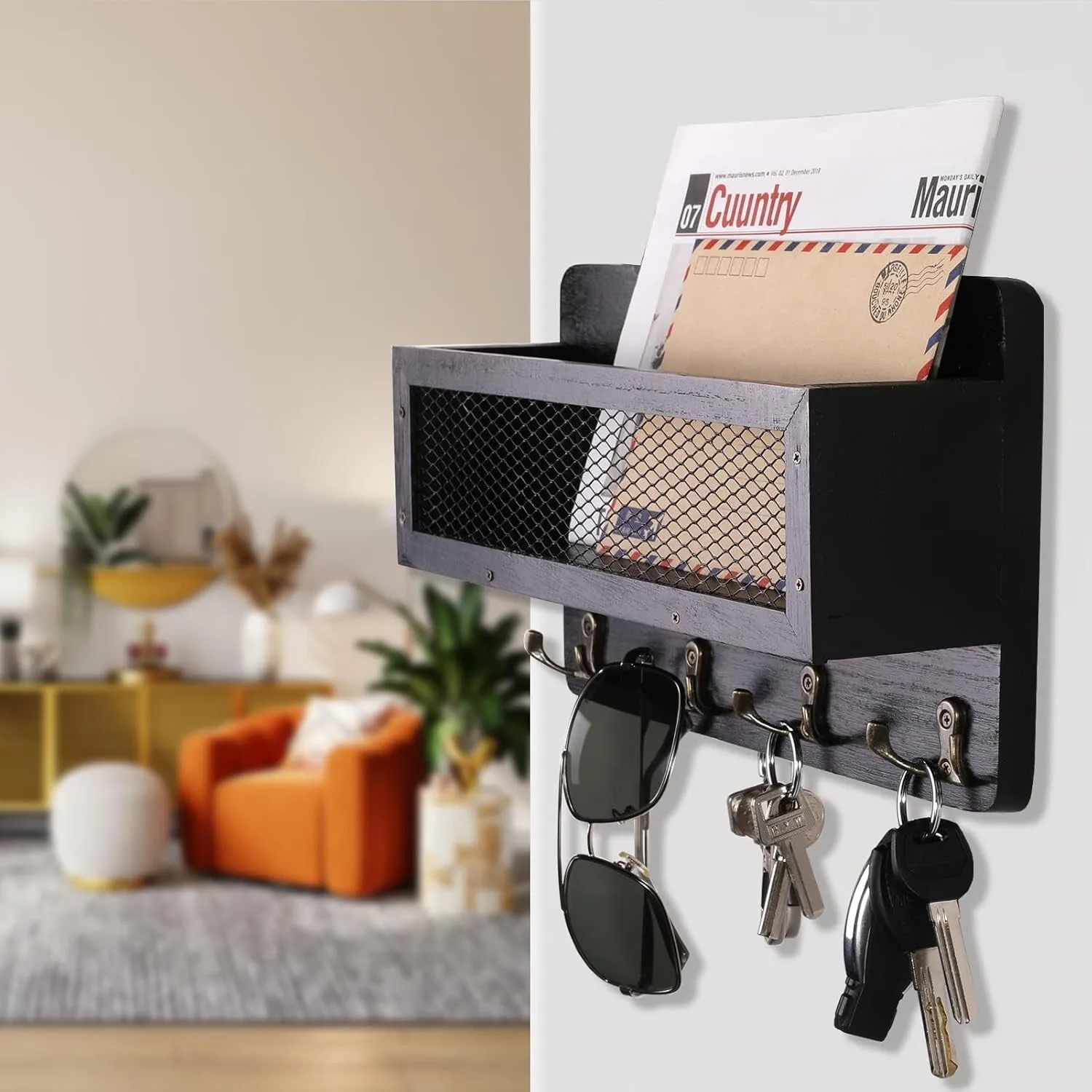 Mail and Key Holder for Wall Decorative
