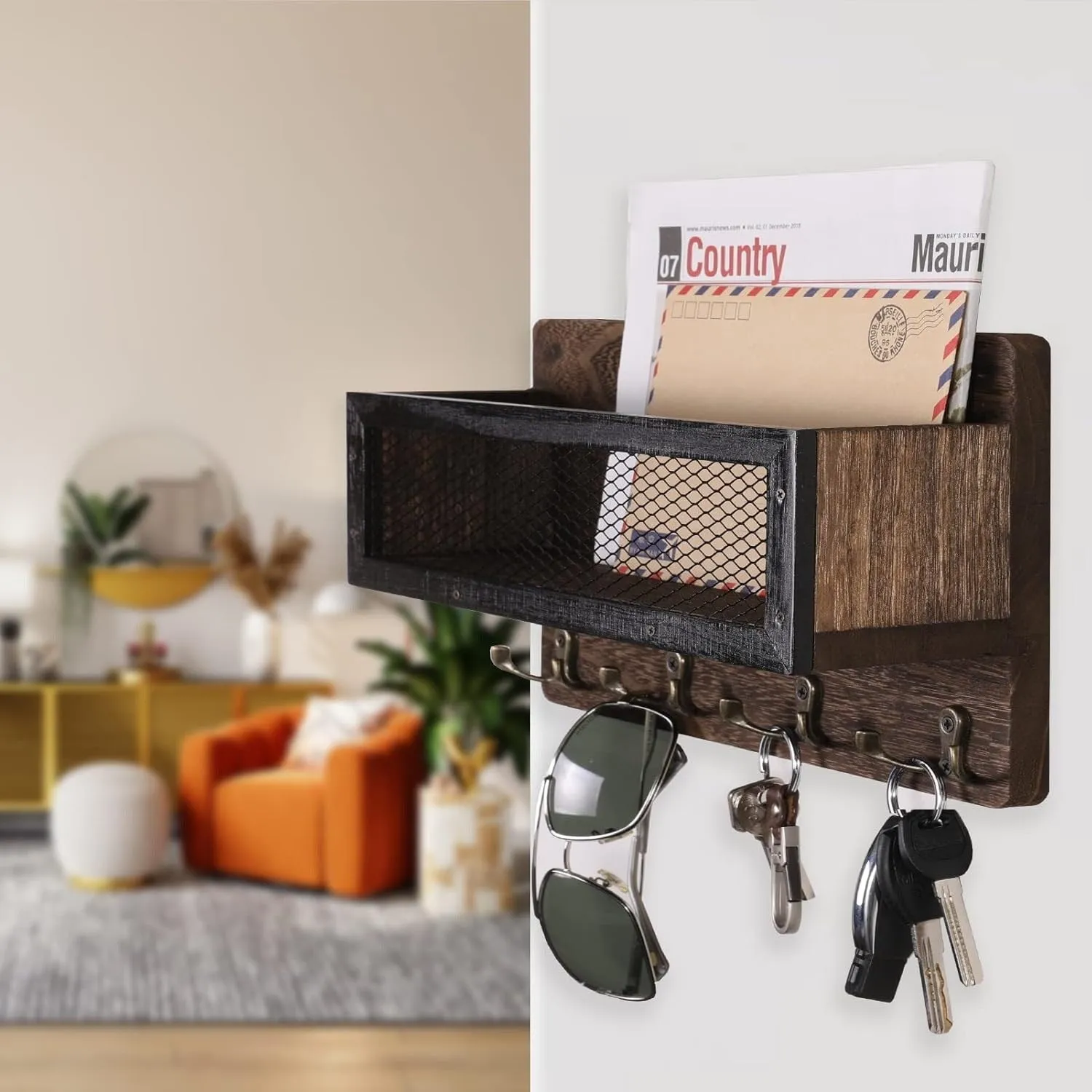 Mail and Key Holder for Wall Decorative