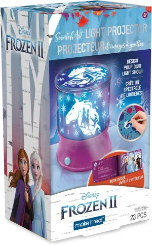 Make It Real Disney Frozen 2 Starlight Projector for Girls - DIY Ceiling Projector Kit with Stencils & Scratch-Art Film, Illuminates Bedrooms with Frozen 2 Scenes - Creative Gift for Ages 8