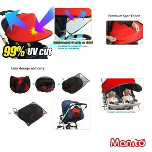 Manito Sun Shade for Twin Stroller (Black)