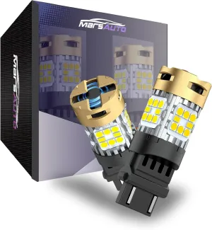 Marsauto LED Parking/Brake/Reverse Light Bulb, 3157 LED Bulbs White Anti Hyper Flashing For 3157 3057 3155 3357 3457 4157 3056 3456 4156 3156 3157A 3157NA 4157NA 4057 T25 Bulbs Base, 2PCS