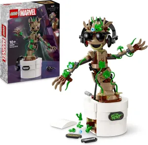 Marvel Dancing Groot Buildable Animated Toy Action Figure, Guardians of the Galaxy Character, Kids’ Hand-Operated Interactive Playset, Super Hero Gift for 10 plus Year Old Boys and Girls 76297