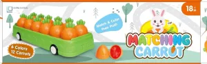 Matching Carrot, Toddler Montessori Matching Number Learning Toy, 6 Colors, 12 Carrots for Children 18 Months and Above. Hop into Easter Fun with Our Matching Carrot Toddler Toy!