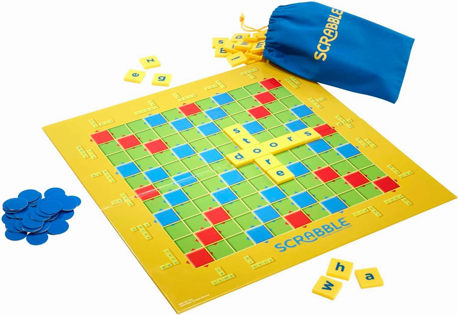 Mattel Games Scrabble Junior Kids Crossword Game with 2-Games-in-1, 2-Sided Game Board for 2 to 4 Players Ages 6 to 10 Years Old, Y9667