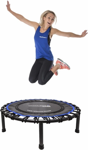 Maximus Pro Bungee Rebounder | Stronger Quieter & Softer Bounce | 40'' Mini Trampoline Ready Assembled for Adults & Children | Max 400lb | DVD  Videos