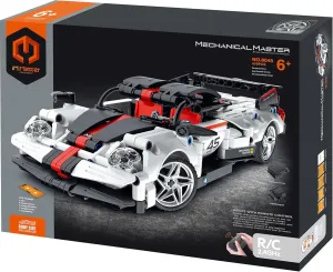 Mechanical Master - R/C Super Car: White/Red/Black 476pcs - Bricks Model Vehicle, Remote Control, Building Blocks Activity Set