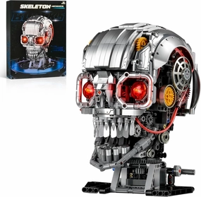 Mechanical Skull Building Set for Adult,Skeleton Head Building Blocks Toys,Buildable Horror Display Model,Collectible Decor for Home or Office,Gift for Men Boys 8-14(1099pcs)