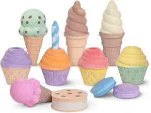 Melissa & Doug Ice Cream & Cake Chalk Set - Arts And Crafts For Kids, Sidewalk Chalk For Kids Ages 3 