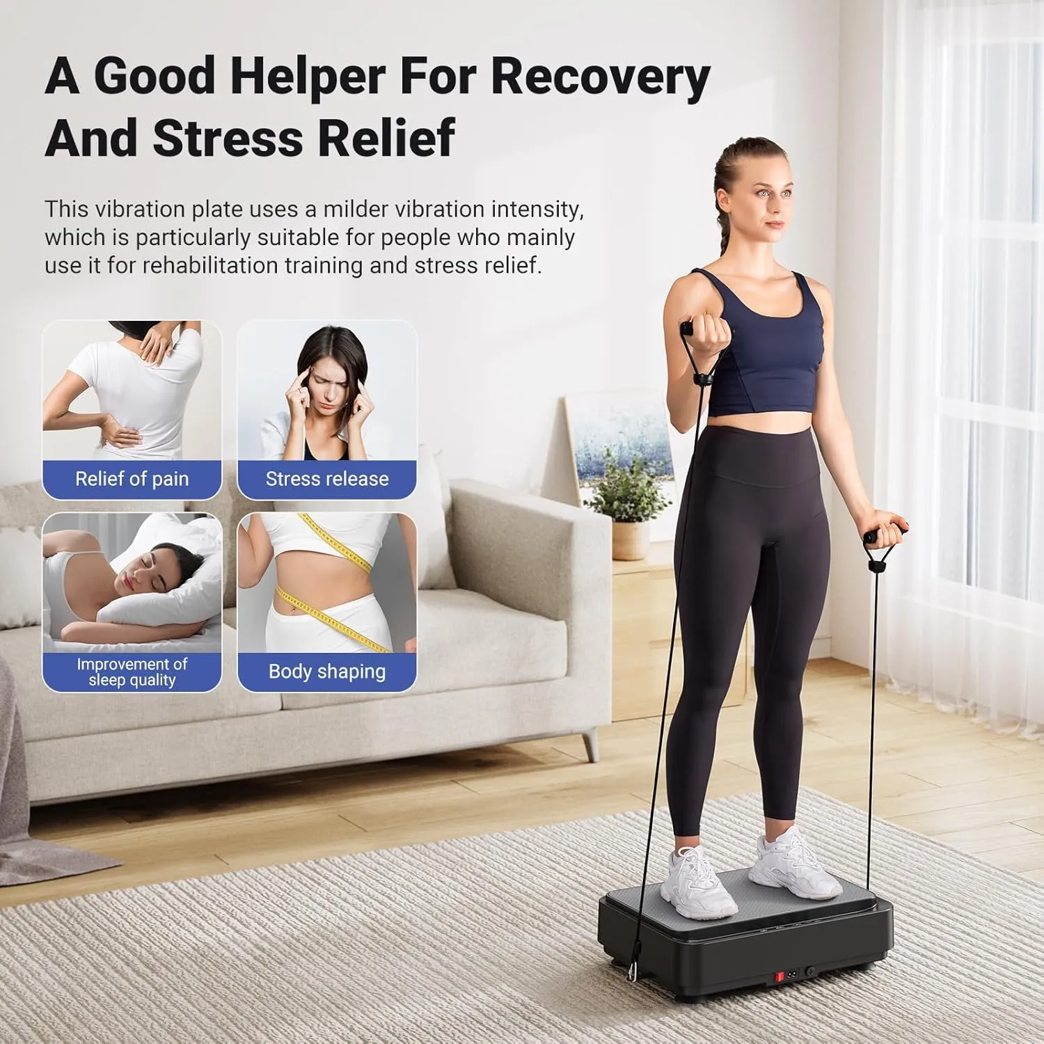 MERACH Vibration Plate Exercise Machine, Mini Vibrating Plate Machine for Women Men, Full Body Vibration Platform, Exercise Equipment for Home