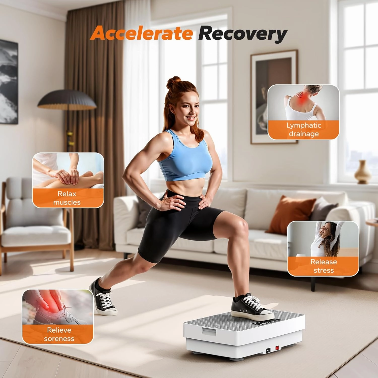 MERACH Vibration Plate Exercise Machine, Mini Vibrating Plate Machine for Women Men, Full Body Vibration Platform, Exercise Equipment for Home