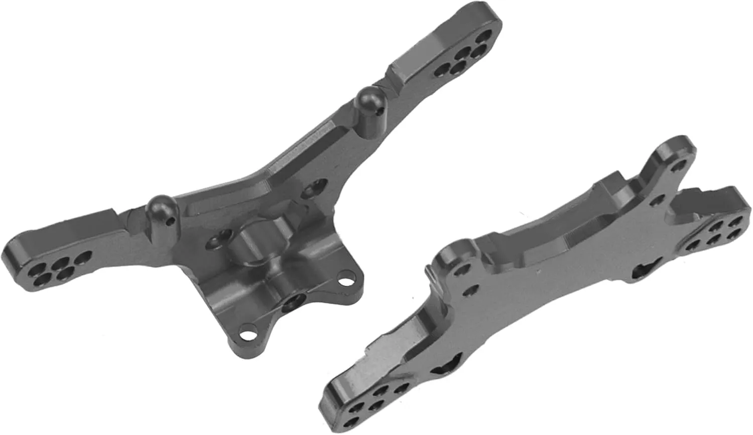 Metal Front & Rear Shock Tower RC Shocks Damper Mount Set Compatible with Losi 1/18 Mini-T 2.0 2WD Stadium RC Truck Hop-Up Parts (Black)