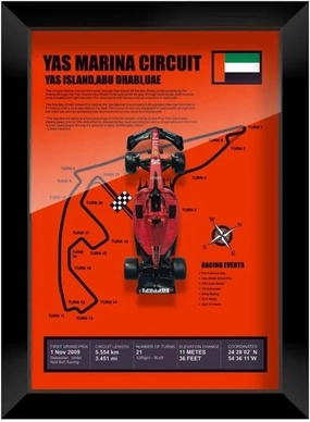 Metal Car Model 1:43 for Ferrari SF23#16 Realistic Metal Racing Car Model Photo Frame Version Home Desktop Decoration Die Cast Vehicles(Yas Marina Circuit)